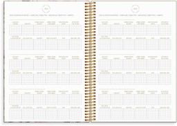 Agenda 2025 Burde A5 - Semainier, Multilingue, Pochettes, Stickers (21,5x16cm)