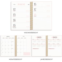 Burde Planner 2024 | Life Organizer Family Planner | January 1, 2024 to  January 5, 2025 | 9x6,4 in | Spiral binding | Daily, Weekly & Monthly  planner